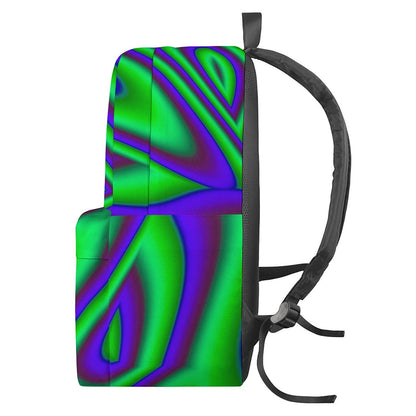 Purple Green Psychedelic Trippy Print Backpack