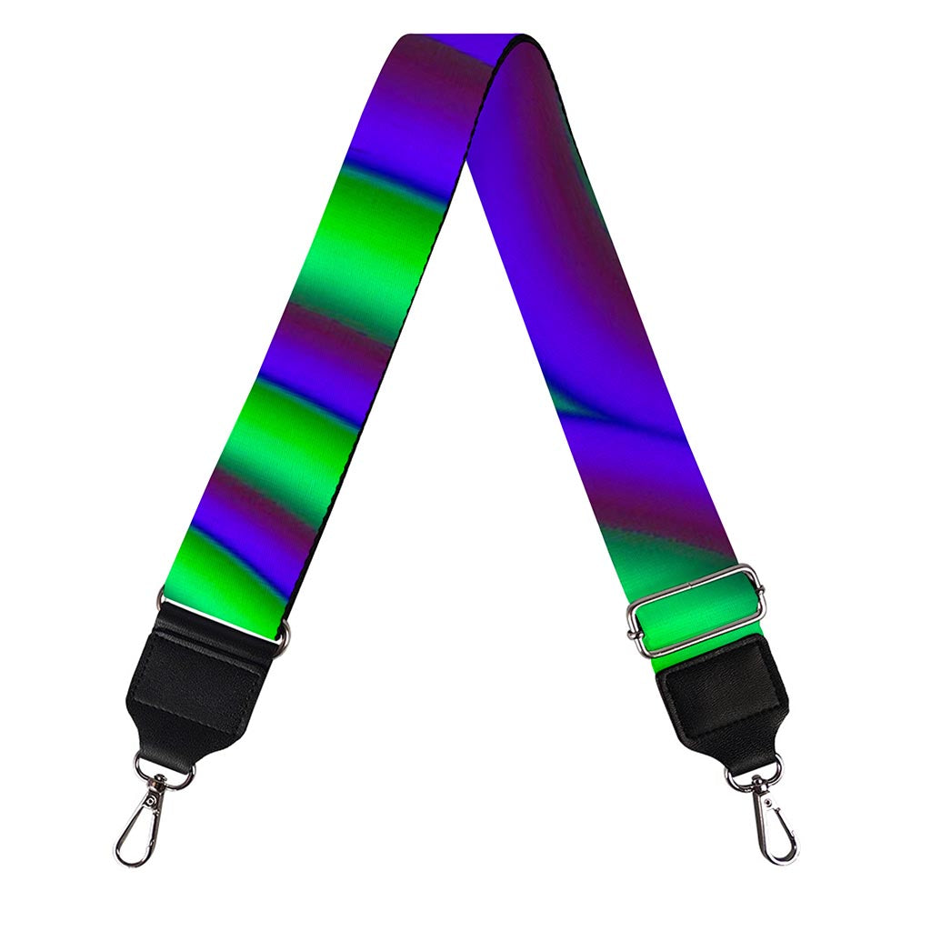 Purple Green Psychedelic Trippy Print Bag Strap