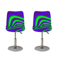 Purple Green Psychedelic Trippy Print Bar Stool Covers