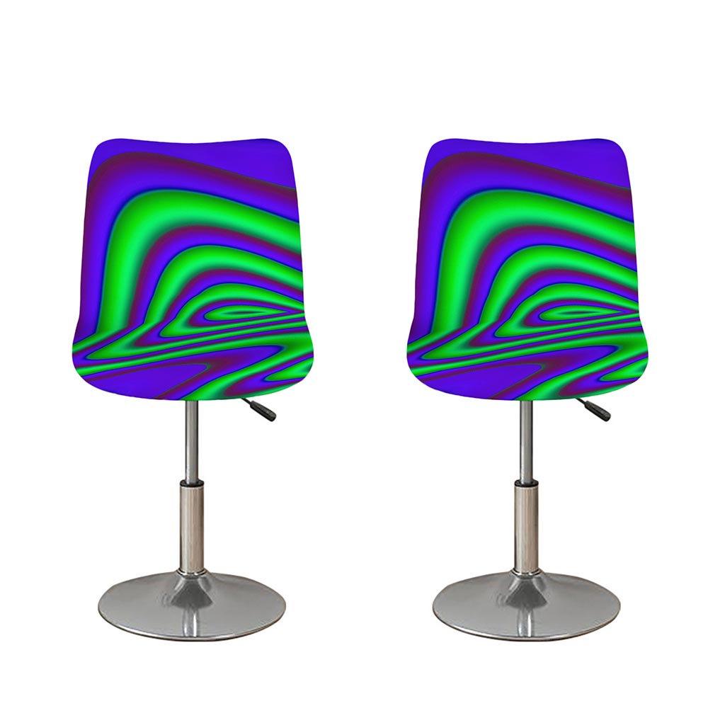 Purple Green Psychedelic Trippy Print Bar Stool Covers