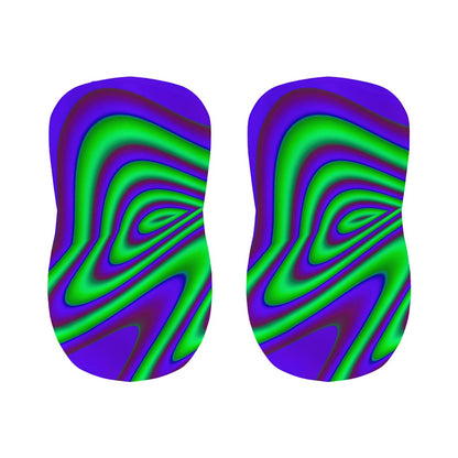 Purple Green Psychedelic Trippy Print Bar Stool Covers