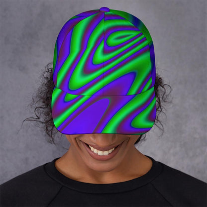 Purple Green Psychedelic Trippy Print Baseball Cap