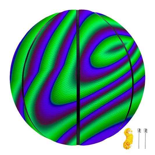 Purple Green Psychedelic Trippy Print Basketball