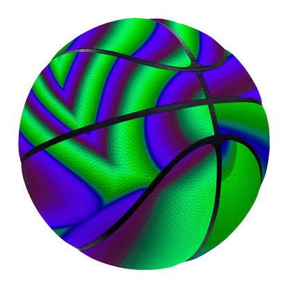 Purple Green Psychedelic Trippy Print Basketball