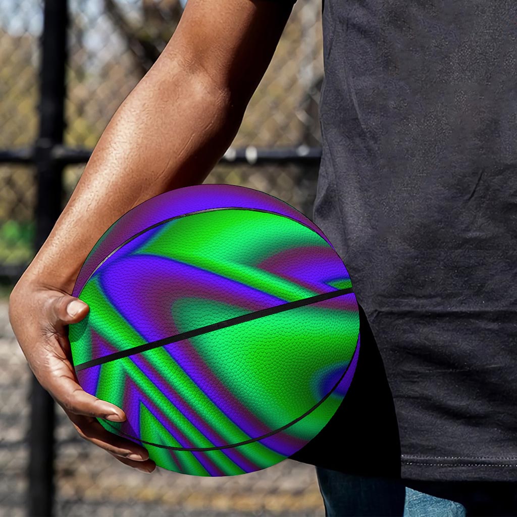 Purple Green Psychedelic Trippy Print Basketball