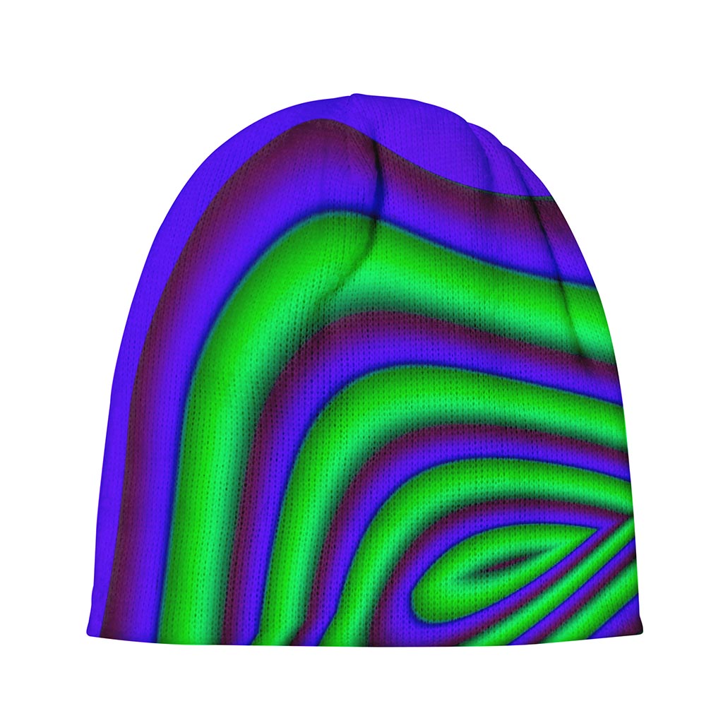 Purple Green Psychedelic Trippy Print Beanie