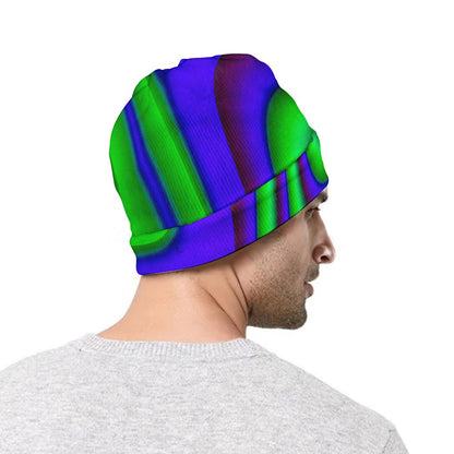 Purple Green Psychedelic Trippy Print Beanie