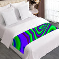 Purple Green Psychedelic Trippy Print Bed Runner