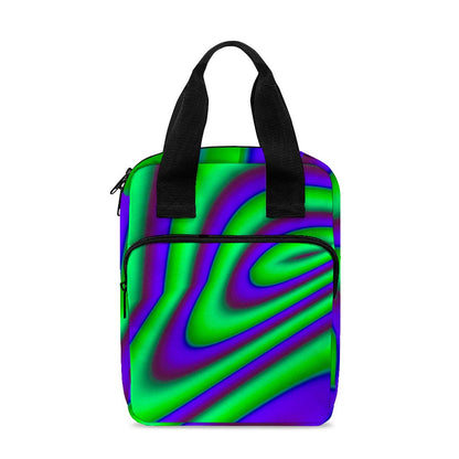 Purple Green Psychedelic Trippy Print Bible Tote Bag