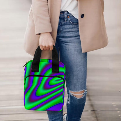 Purple Green Psychedelic Trippy Print Bible Tote Bag