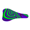 Purple Green Psychedelic Trippy Print Bicycle Seat Cover