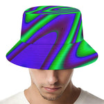 Purple Green Psychedelic Trippy Print Bucket Hat