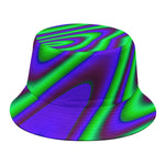 Purple Green Psychedelic Trippy Print Bucket Hat
