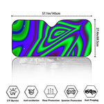 Purple Green Psychedelic Trippy Print Car Windshield Sun Shade