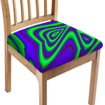 Purple Green Psychedelic Trippy Print Chair Cushion Cover