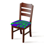 Purple Green Psychedelic Trippy Print Chair Cushion Cover