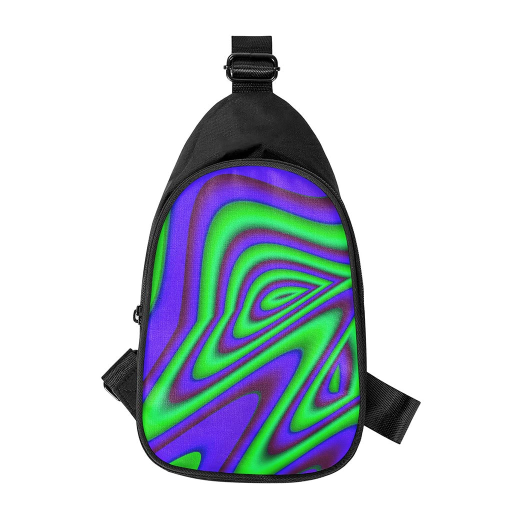 Purple Green Psychedelic Trippy Print Chest Bag
