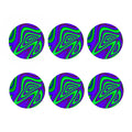 Purple Green Psychedelic Trippy Print Coaster Set