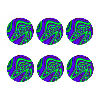 Purple Green Psychedelic Trippy Print Coaster Set