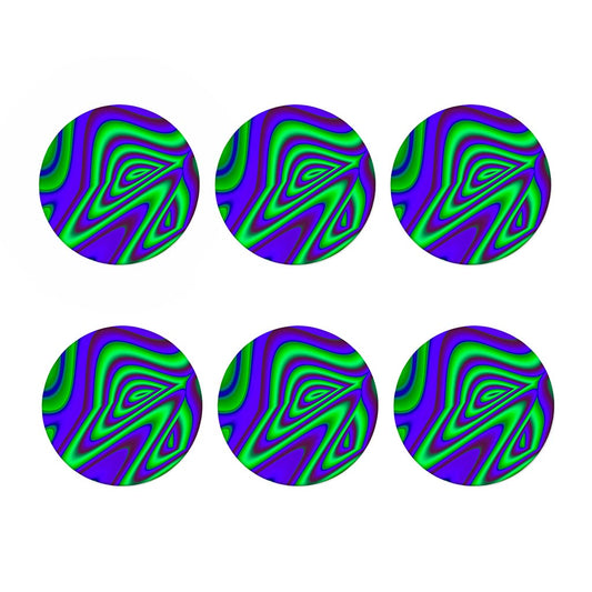 Purple Green Psychedelic Trippy Print Coaster Set