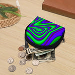 Purple Green Psychedelic Trippy Print Coin Purse