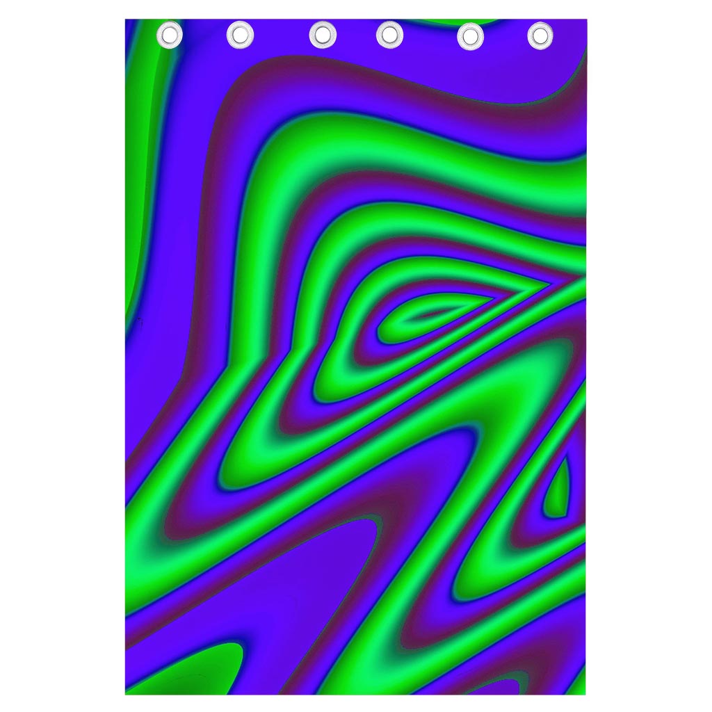 Purple Green Psychedelic Trippy Print Curtain