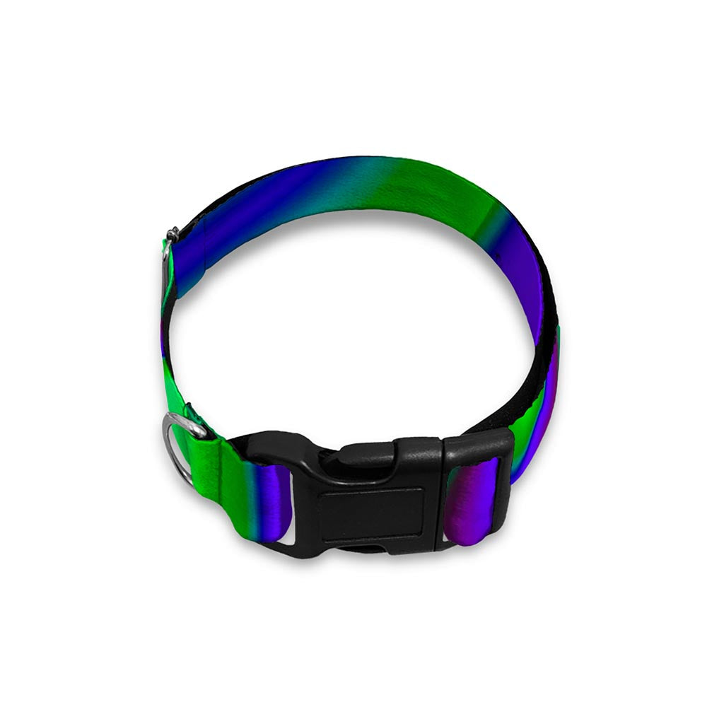 Purple Green Psychedelic Trippy Print Dog Collar