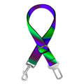 Purple Green Psychedelic Trippy Print Dog Seat Belt