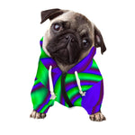 Purple Green Psychedelic Trippy Print Dog Zip Up Hoodie