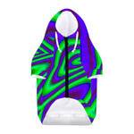 Purple Green Psychedelic Trippy Print Dog Zip Up Hoodie