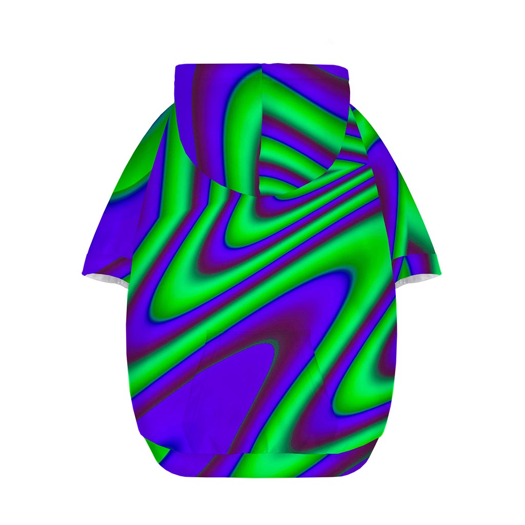 Purple Green Psychedelic Trippy Print Dog Zip Up Hoodie