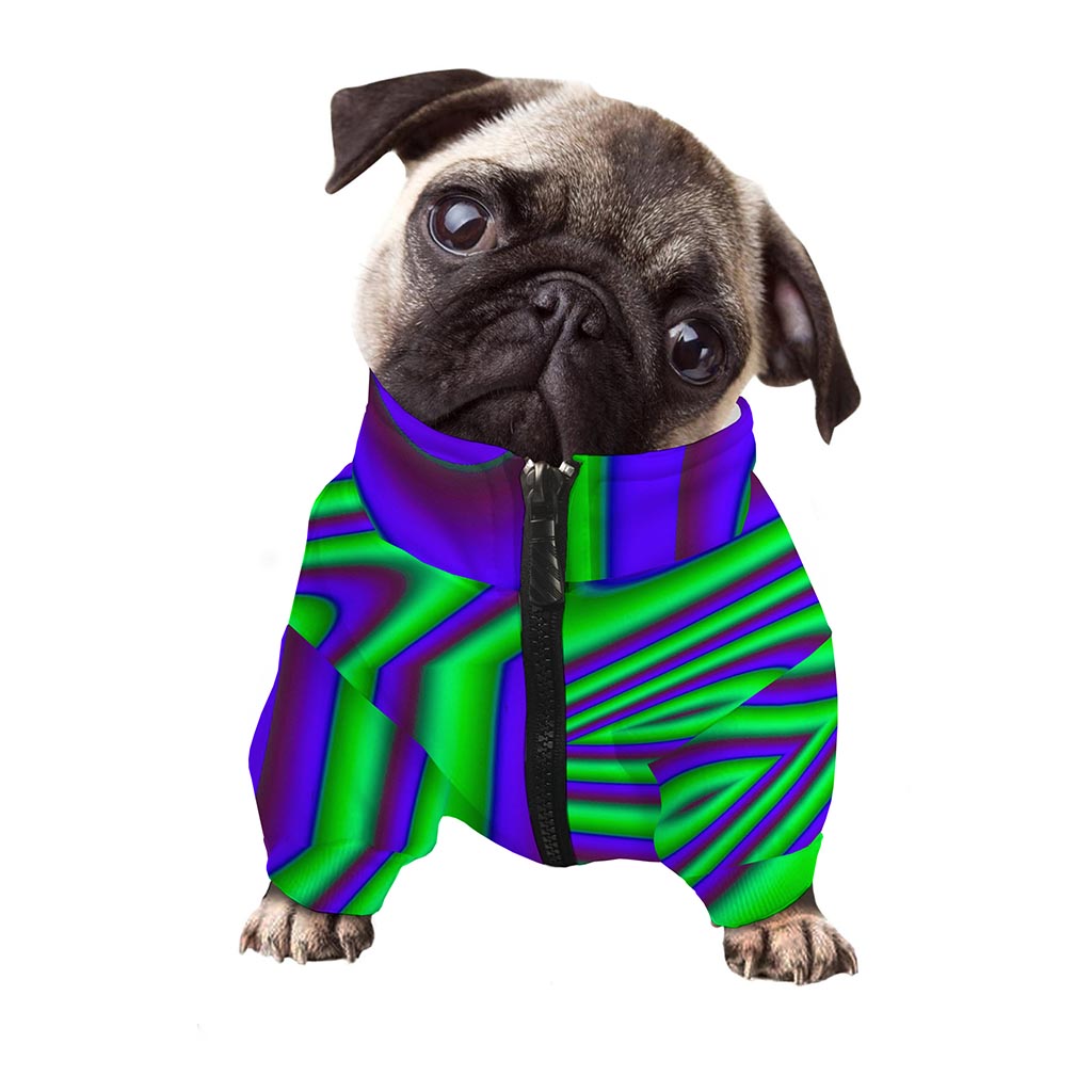 Purple Green Psychedelic Trippy Print Dog Zip Up Jacket