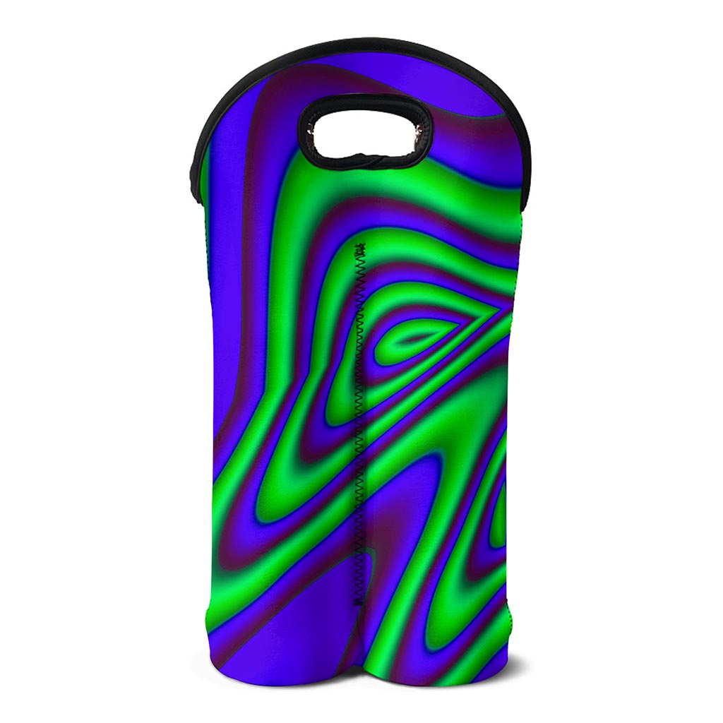 Purple Green Psychedelic Trippy Print Double Neoprene Wine Tote