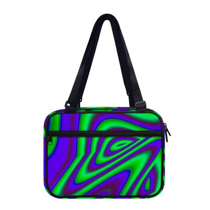 Purple Green Psychedelic Trippy Print Double Strap Bible Bag