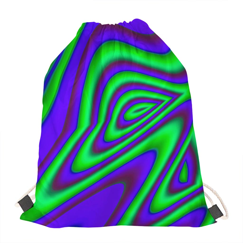 Purple Green Psychedelic Trippy Print Drawstring Bag