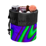 Purple Green Psychedelic Trippy Print Drawstring Makeup Bag