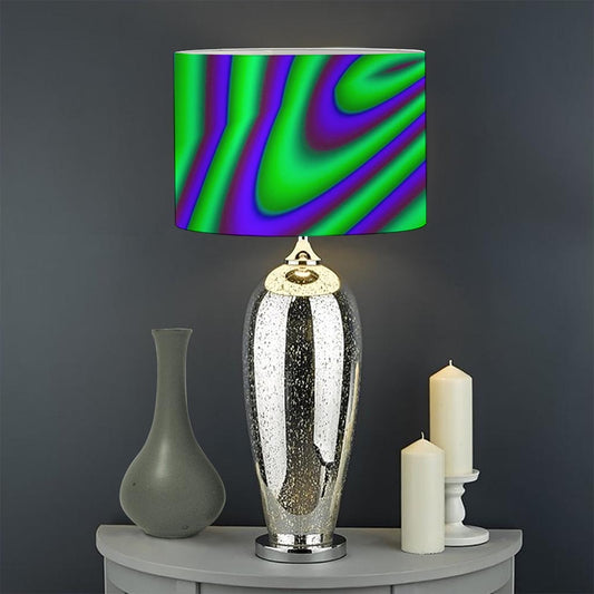 Purple Green Psychedelic Trippy Print Drum Lamp Shade