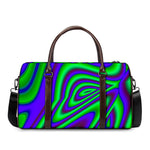 Purple Green Psychedelic Trippy Print Duffle Bag