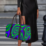 Purple Green Psychedelic Trippy Print Duffle Bag