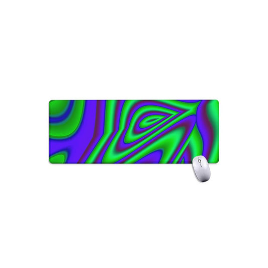 Purple Green Psychedelic Trippy Print Extended Mouse Pad