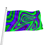 Purple Green Psychedelic Trippy Print Flag
