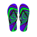 Purple Green Psychedelic Trippy Print Flip Flops