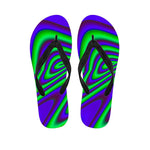 Purple Green Psychedelic Trippy Print Flip Flops