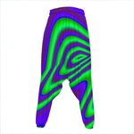 Purple Green Psychedelic Trippy Print Hammer Pants