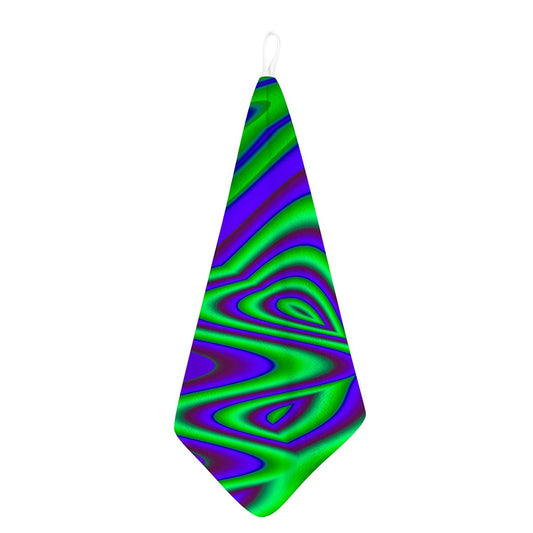 Purple Green Psychedelic Trippy Print Hand Towel