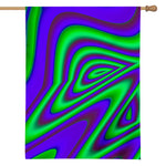 Purple Green Psychedelic Trippy Print House Flag