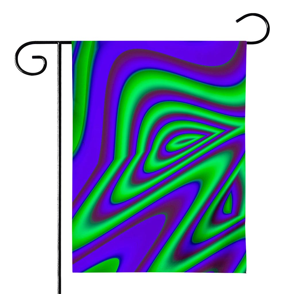 Purple Green Psychedelic Trippy Print House Flag