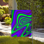 Purple Green Psychedelic Trippy Print House Flag