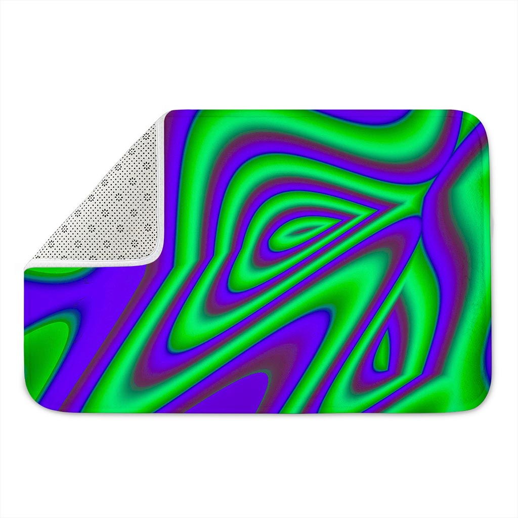 Purple Green Psychedelic Trippy Print Indoor Door Mat