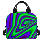 Purple Green Psychedelic Trippy Print Insulated Lunch Bag